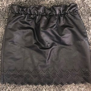 Black Vegan Leather Skirt